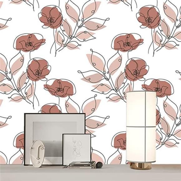 Wall Decor Peel And Stick Floral Wallpaper Abstract Rose Flower